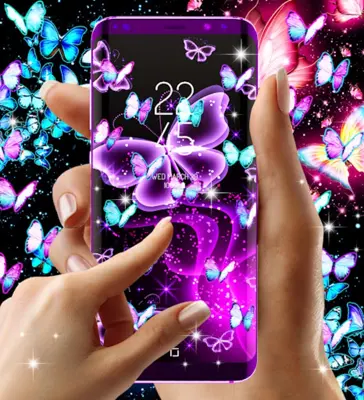 Neon butterfly glow wallpapers android App screenshot 0