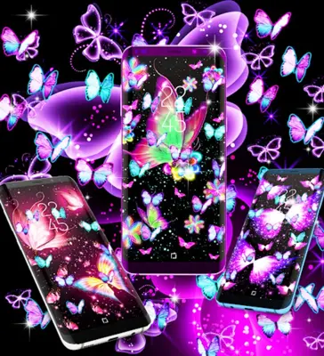 Neon butterfly glow wallpapers android App screenshot 1