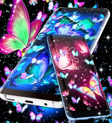 Neon butterfly glow wallpapers android App screenshot 2