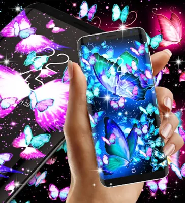 Neon butterfly glow wallpapers android App screenshot 3