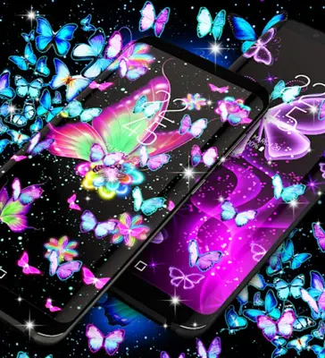 Neon butterfly glow wallpapers android App screenshot 4