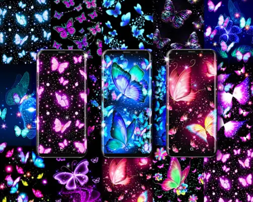 Neon butterfly glow wallpapers android App screenshot 6