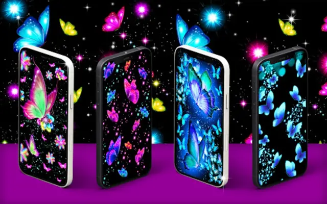 Neon butterfly glow wallpapers android App screenshot 7